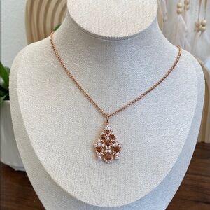 New Hespera Rose Gold Necklace with Colorado Sunstone and White Topaz Accents